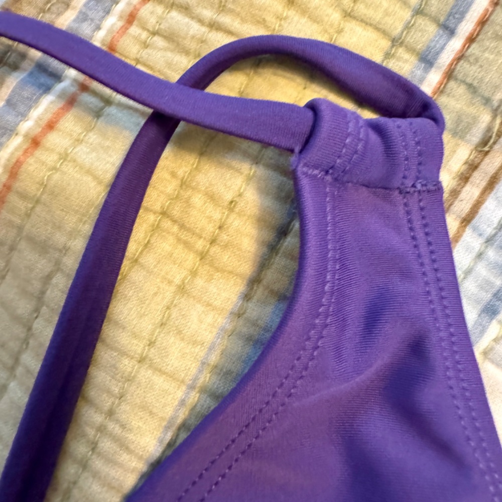Swim Suit, One piece, X-back straps, purple - Picture 4 of 9
